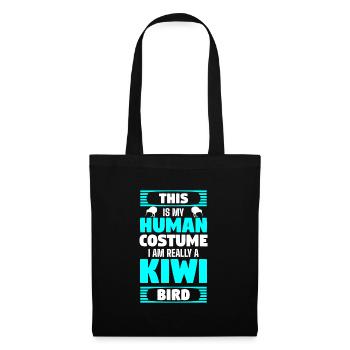 Animal kiwi - Sac en tissu - noir - Devant