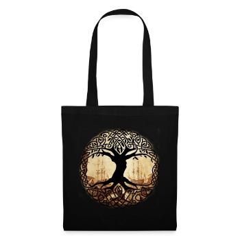 Arbre celtique de la soif de voyage - Sac en tissu - noir - Devant