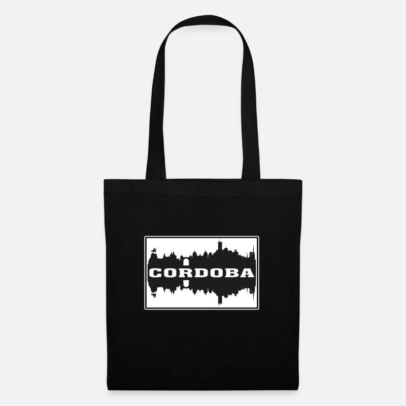 Cordoba Spanien Reise Souvenir Skyline Silhouette S. - Stoffbeutel - Schwarz