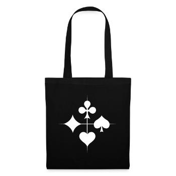 Cartes à jouer symbole t-shirt présent cartes à jouer logo - Sac en tissu - noir - Devant
