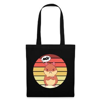 Hamster Nö Sunset Nein Lustiger Spruch Geschenk - Stoffbeutel - Schwarz - Vorne