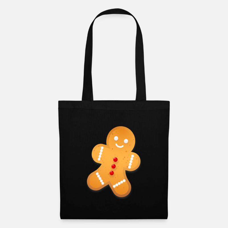 Lebkuchen Weihnachten - Stoffbeutel - Schwarz