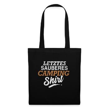 Letztes Sauberes Camping Shirt - Stoffbeutel - Schwarz - Vorne