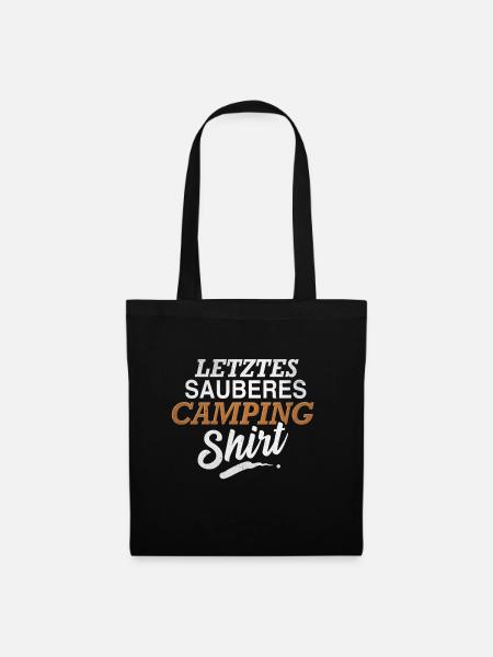 Letztes Sauberes Camping Shirt - Stoffbeutel - Schwarz