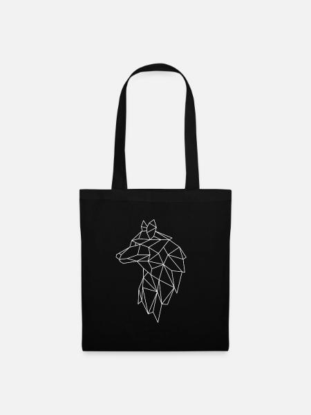 Graphisme loup - Sac en tissu - noir