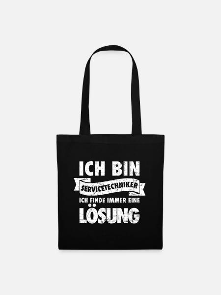 Ich bin Servicetechniker ich finde immer 1 Lösung! - Stoffbeutel - Schwarz