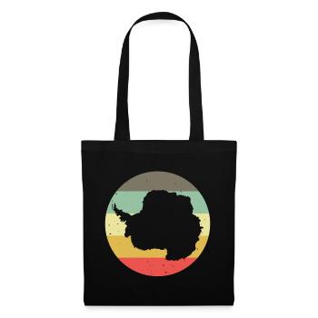 South Pole Antarctica Outline Silhouette Retro Vintage - Tote Bag - black - Front