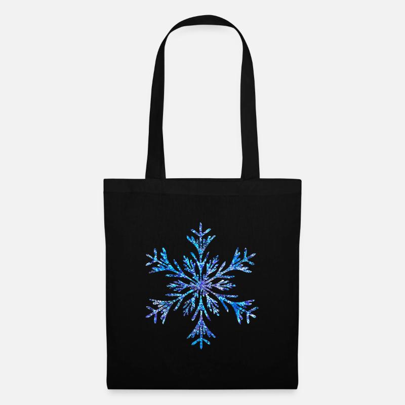 einzelne Schneeflocke - Stoffbeutel - Schwarz