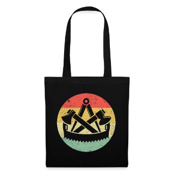 Armoiries de la guilde Zimmermann sur des couleurs rétro vintage - Sac en tissu - noir - Devant