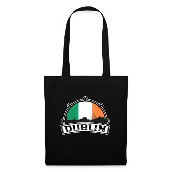 Dublin Irlande Skyline Voyage Souvenir drapeau irlandais - Sac en tissu - noir - Devant