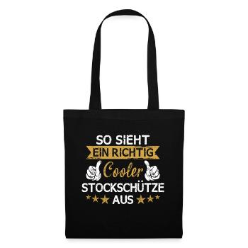 Stockschießen Eisstockschießen Eisstock Spruch - Stoffbeutel - Schwarz - Vorne
