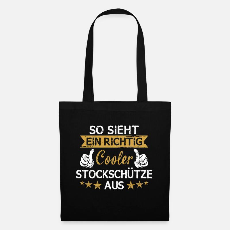 Stockschießen Eisstockschießen Eisstock Spruch - Stoffbeutel - Schwarz