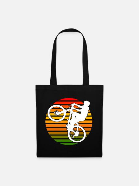 Wheelie Rad radfahren Geschenk - Stoffbeutel - Schwarz