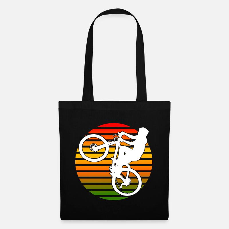 Wheelie Rad radfahren Geschenk - Stoffbeutel - Schwarz
