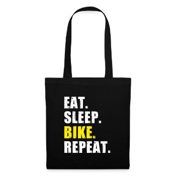 Eat Sleep Bike Wiederholen - Stoffbeutel - Schwarz - Vorne