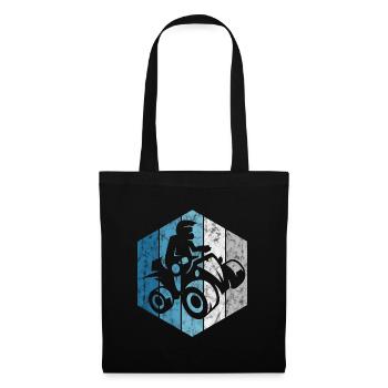 Quad rider quad driving ATV offroad retro motocross - Tote Bag - black - Front