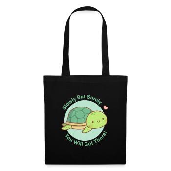 Cute Slowly But Surely You Will Get There Turtle - Tote Bag - black - Front