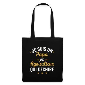Papa et agriculteur qui déchire - Sac en tissu - noir - Devant