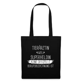 Tierarzt Tierärztin Tiere Ärztin Beruf Spruch - Stoffbeutel - Schwarz - Vorne