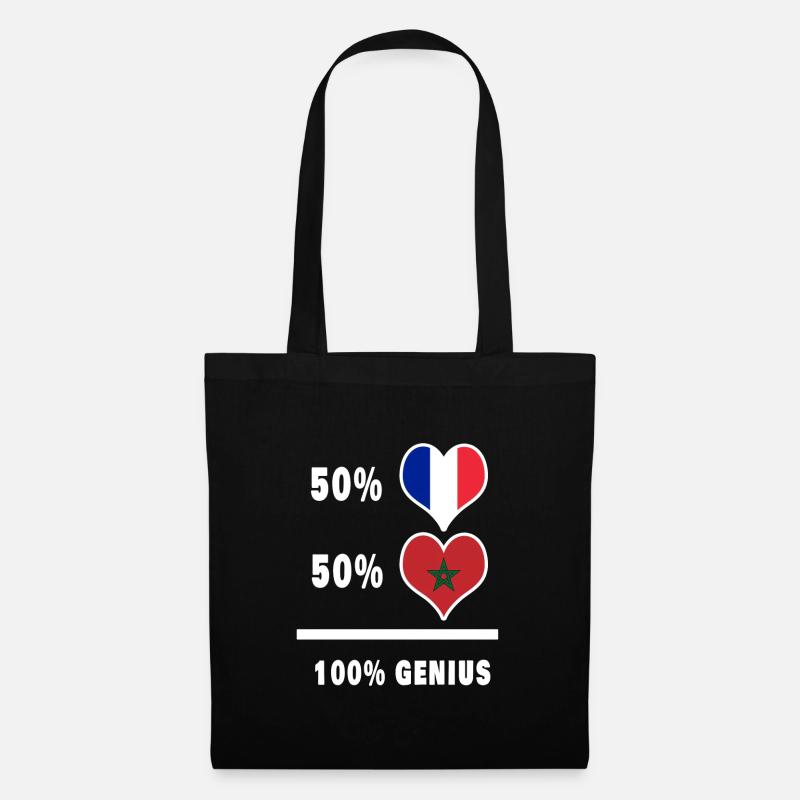 Frankreich und Marokko 100% Genial / Geschenk - Stoffbeutel - Schwarz