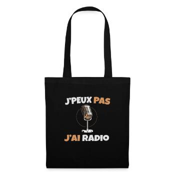 Idée cadeau radioamateur je peux pas j ai radio - Sac en tissu - noir - Devant