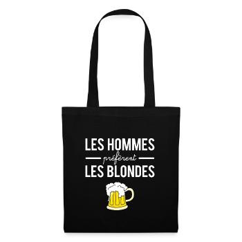 Les hommes préfèrent les blondes bière humour - Sac en tissu - noir - Devant