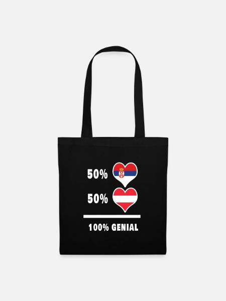 Serbien und Österreich Genial / Geschenk - Stoffbeutel - Schwarz