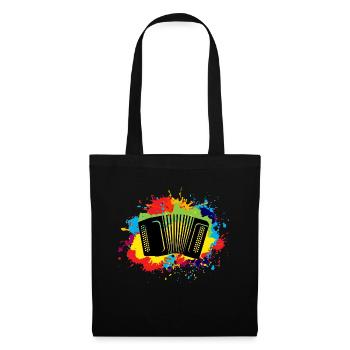 Accordéon Polka Music Music Aquarelle Cadeau - Sac en tissu - noir - Devant