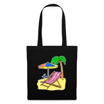 Sun Sea Beach Summer Palm Trees Relax Vacances - Sac en tissu - noir - Devant