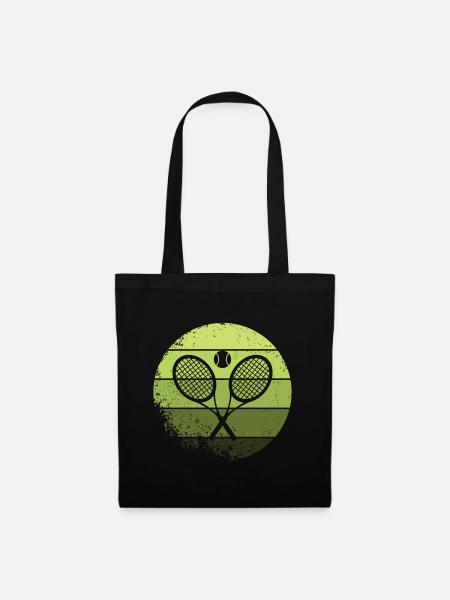 Tennis raquette balle de tennis tennis joueur de tennis - Sac en tissu - noir