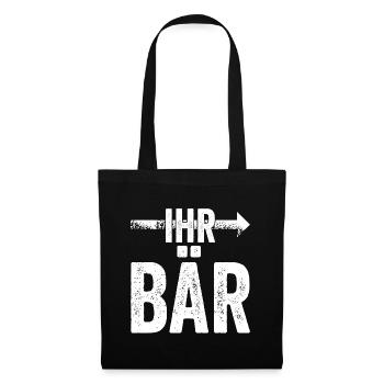 IHR BÄR | Partnerlook | Pfeil (rechts) - Stoffbeutel - Schwarz - Vorne