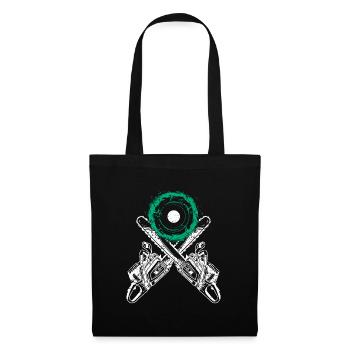 Tree cutter with chainsaw and chainsaw tree stump - Tote Bag - black - Front