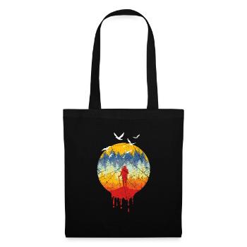 Cadeau rétro de marche nordique de randonneur forestier - Sac en tissu - noir - Devant