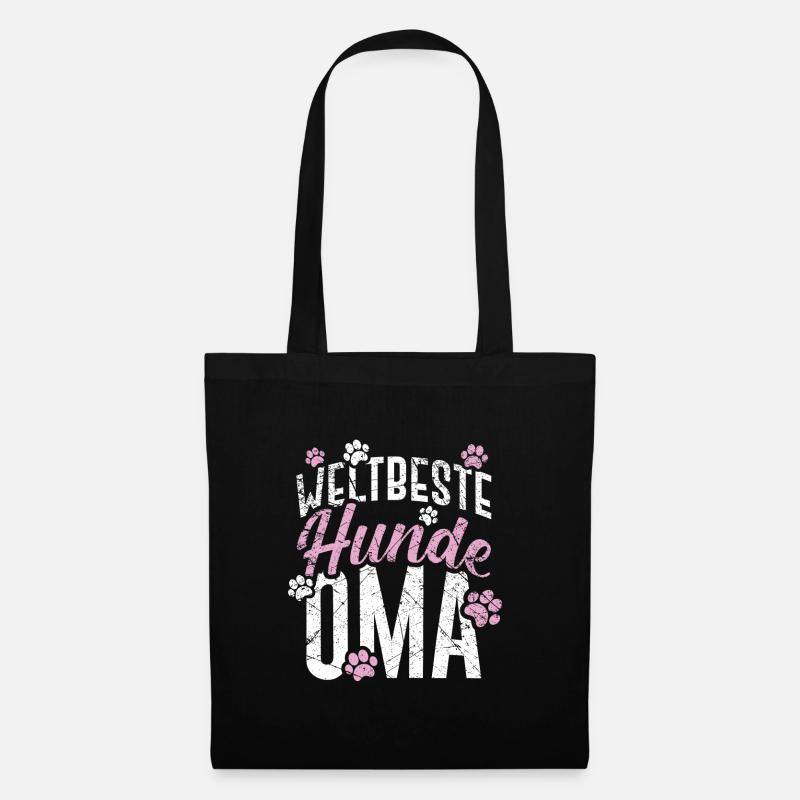 Oma Geschenk Spruch Weltbeste Hunde Oma - Stoffbeutel - Schwarz