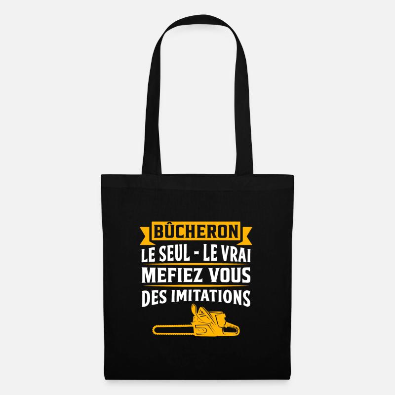 cadeau bûcheron t-shirt bucheron - Sac en tissu - noir