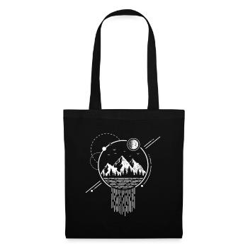 Modern Geometric Nature Mountains Waterfall Boho - Tote Bag - black - Front