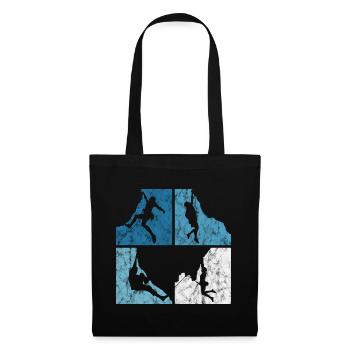 Mountaineering retro climbing bouldering mountain gift - Tote Bag - black - Front