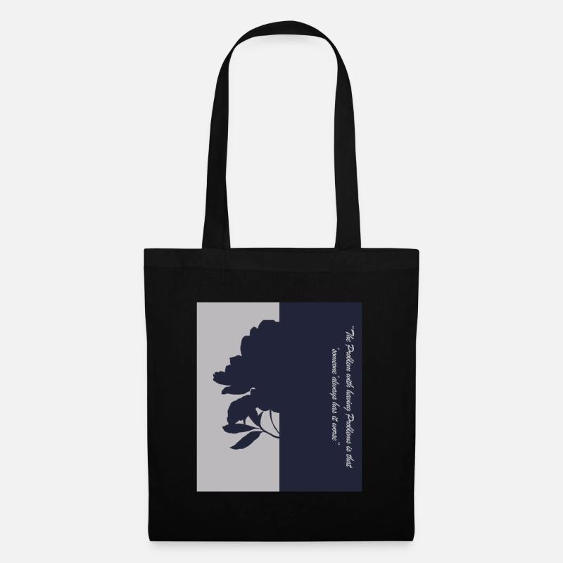Conception d'ombre de fleur - Sac en tissu - noir