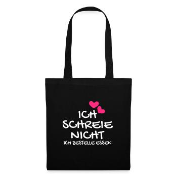 Ich schreie nicht ich bestelle Essen Geschenk Baby - Stoffbeutel - Schwarz - Vorne