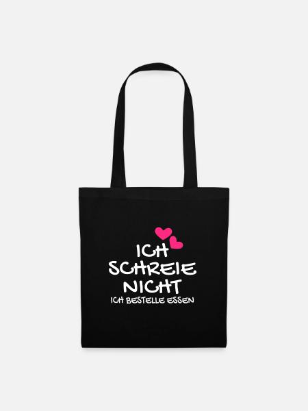 Ich schreie nicht ich bestelle Essen Geschenk Baby - Stoffbeutel - Schwarz