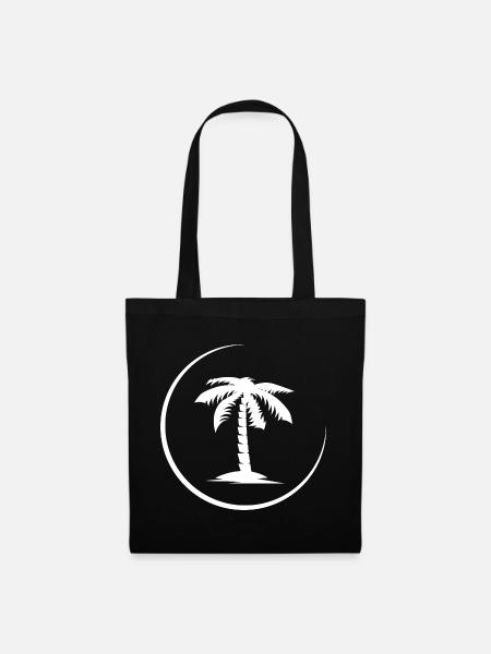palm palme summer beach symbol Logo icon - Stoffbeutel - Schwarz