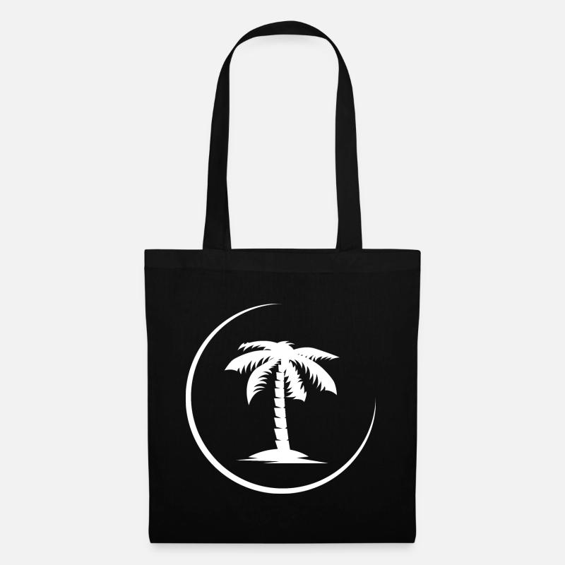 palm palme summer beach symbol Logo icon - Stoffbeutel - Schwarz