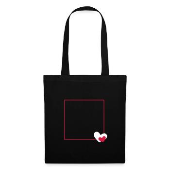 Heart frame ornament line customizable - Tote Bag - black - Front