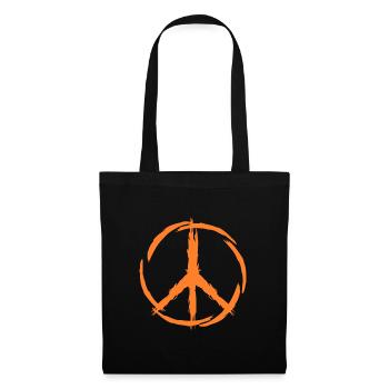 Peace Symbol Zeichen Frieden - Stoffbeutel - Schwarz - Vorne