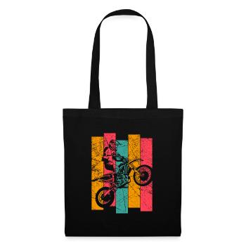 Vintage motocross enduro motorcyclist men - Tote Bag - black - Front