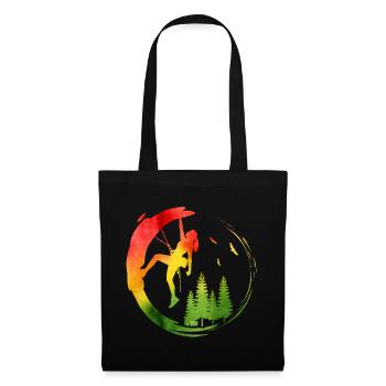 Watercolor Female Rock Climber Forest Adventure - Tote Bag - black - Front
