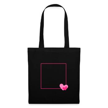Heart Frame Ornament Line Customizable - Tote Bag - black - Front