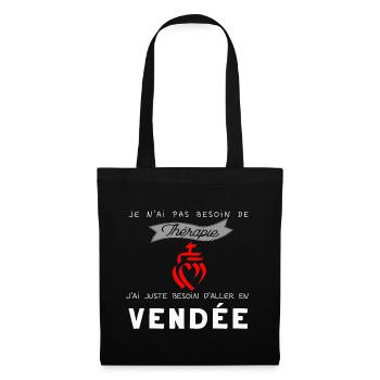 Vendee thérapie humour tee - Sac en tissu - noir - Devant