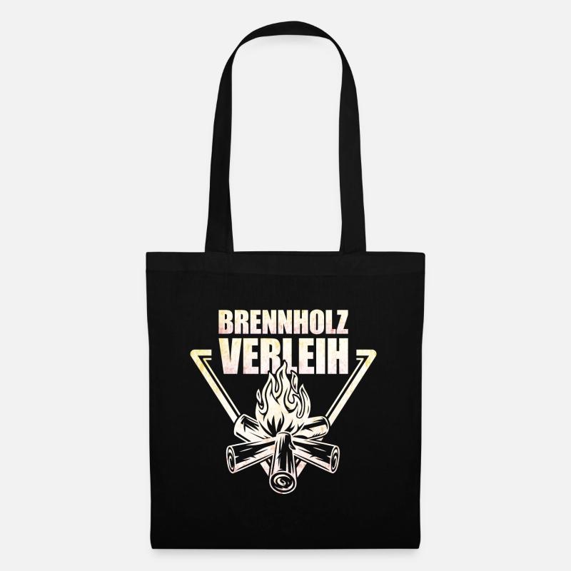 Brennholz Verleih - Stoffbeutel - Schwarz