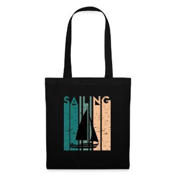 Retro voile voilier voilier cadeau voilier - Sac en tissu - noir - Devant